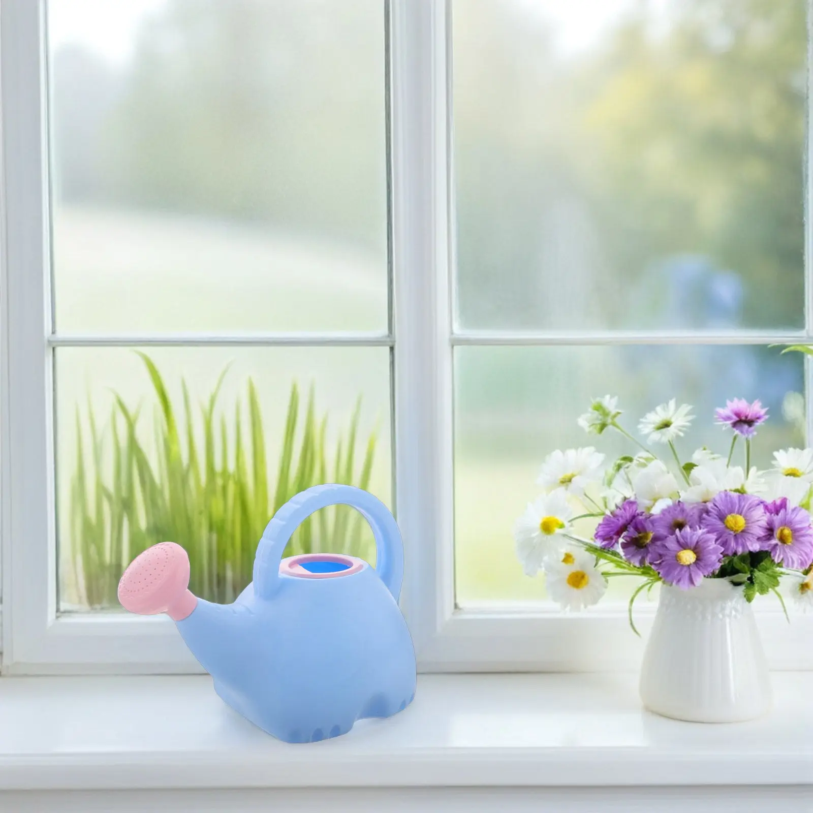 Elephant Shaped Watering Can Lightweight Easy to Fill Even Spray for Indoor Outdoor Balcony Garden .5L Plastic