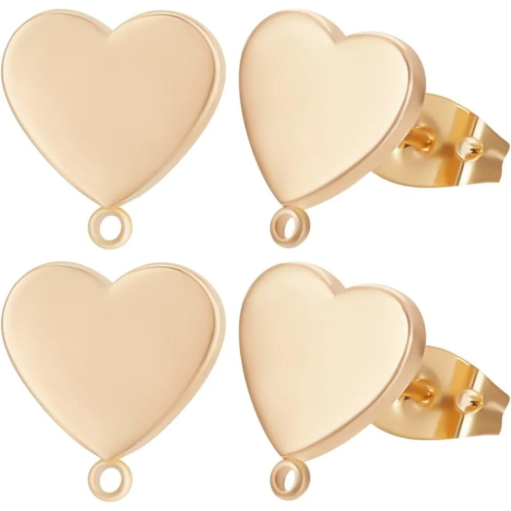 

1 коробка, серьги-гвоздики в форме сердца, позолоченные серьги-гвоздики с петлями на День матери, комплект для изготовления дня Святого Валентина