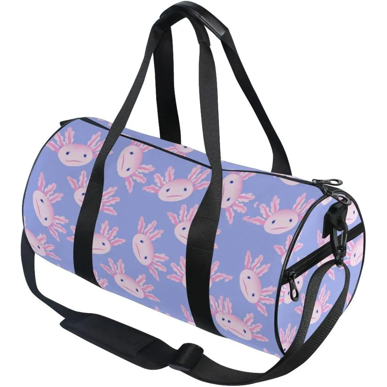 

Cute Axolotl Salamander Round Duffel Sports Bag Lightweight with Inner Pocket Gym Bag for Men Women Duffle Bag for Travel Sports