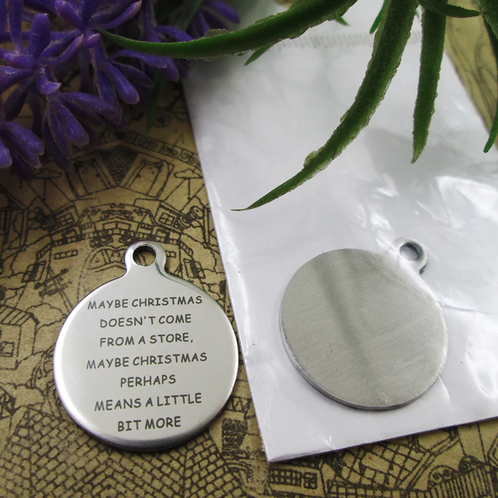 

20pcs/lot--"Maybe Christmas Doesn't Come "stainless steel charms 5 styles for choosing DIY Charms for necklace bracelets
