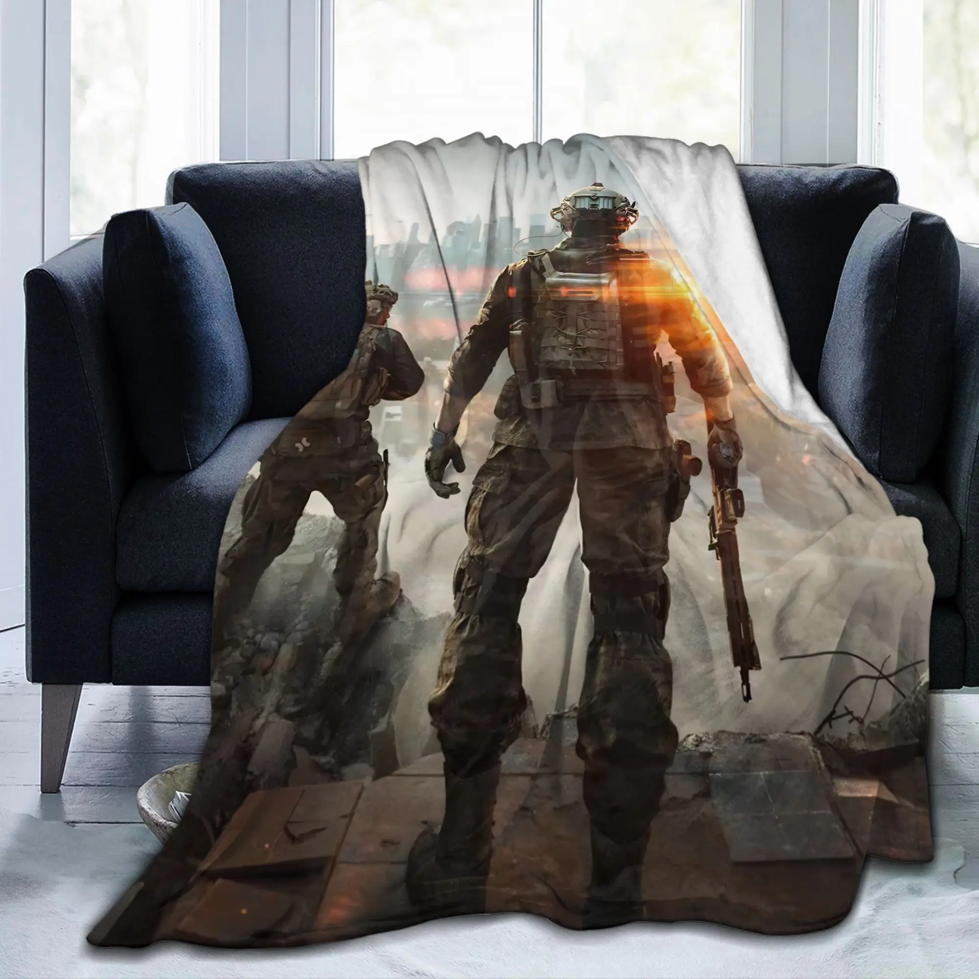 ساحة المعركة فئة الجندي لعبة BF6 غطاء بطانية اطلاق النار الصوف رمي البطانيات المنزل الأريكة المطبوعة لينة المفارش متعددة الوظائف #2