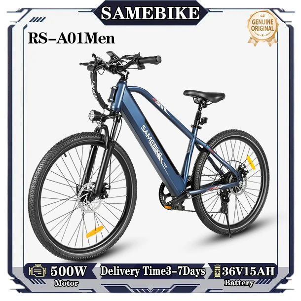 SAMEBIKE RS-A01Men1.0 E-bike 500W borstelloze motor 36V15AH lithium batterij E-bike 27,5 inch banden stadsfiets elektrische fiets voor volwassenen