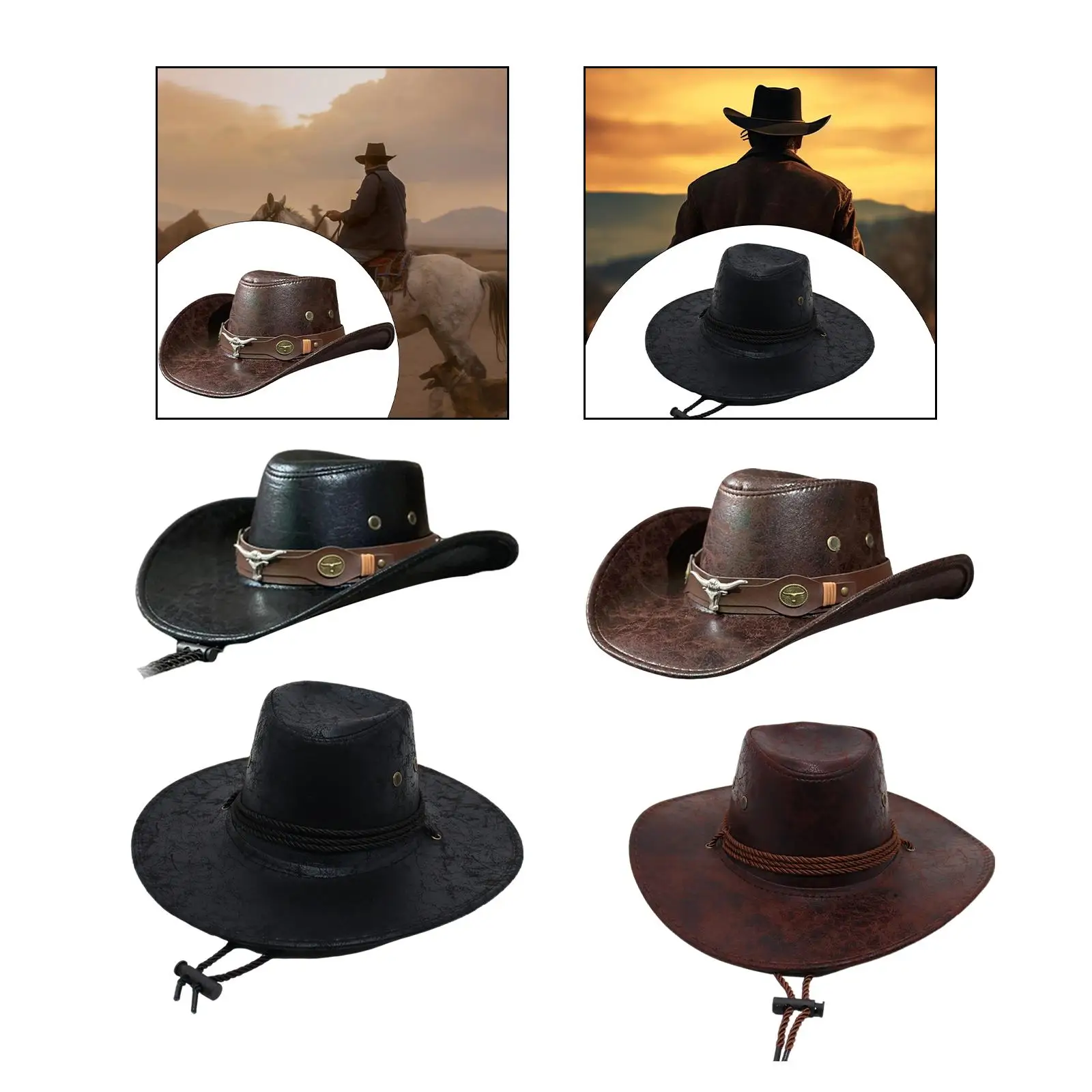 

Cowboy Hat Trendy Summer Outdoor Sunshade Hat for Cosplay Hiking Shopping