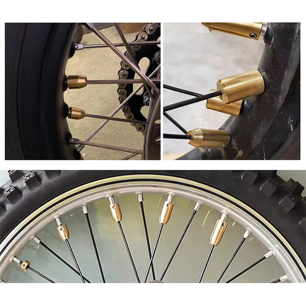 12/14 قطعة النحاس عجلة التوازن الأوزان تكلم عجلة التوازن كتلة العالمي 4.8 مللي متر الداخلية تكلم القطر للدراجات النارية ADV ملحق #6