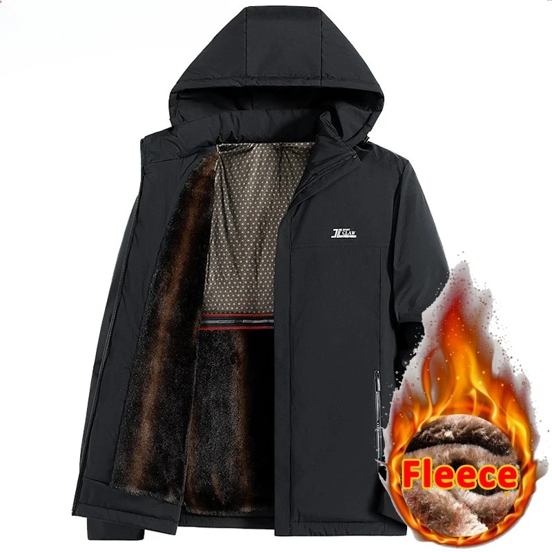 

Мужские зимние куртки с капюшоном на утолщенной подкладке, толстая теплая зимняя парка, мужские ветрозащитные походные куртки, уличные съемные пальто с капюшоном