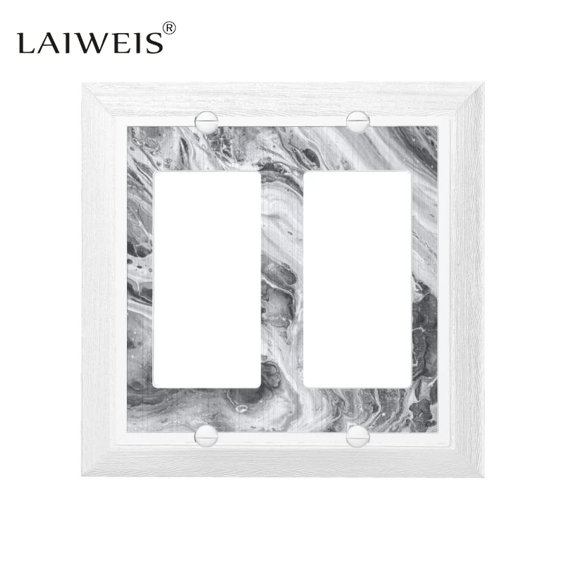 Tuimellicht Schakelaar Wandplaatafdekking Dubbele Schakelplaat 2-Bende Decor Elektrische Schakelaar Voorplaat, Retro Houtnerf Ontwerppaneel