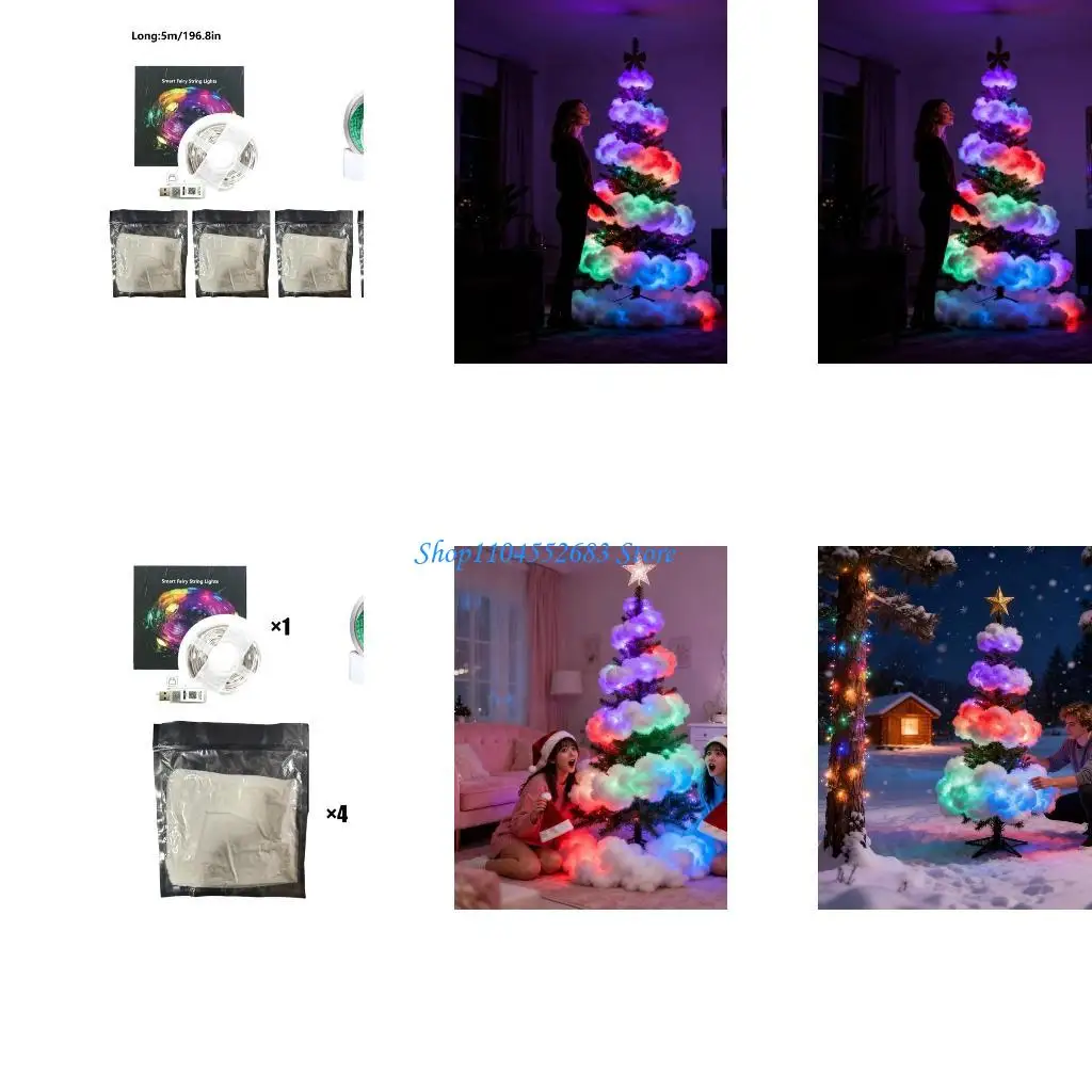 

Y6GD Handmade Cloud Light Set, Easy for Adults and Kids, Adjustable Brightness, 5m, Cutes Night Light in House