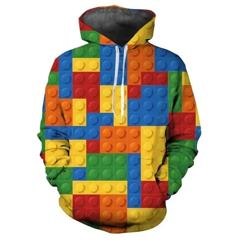 Toy Building Blocks 3D Printed Pop Hoodies For Men Adult's Toys Graphic Women Hooded Sweatshirts New Fashion Cool Pullovers