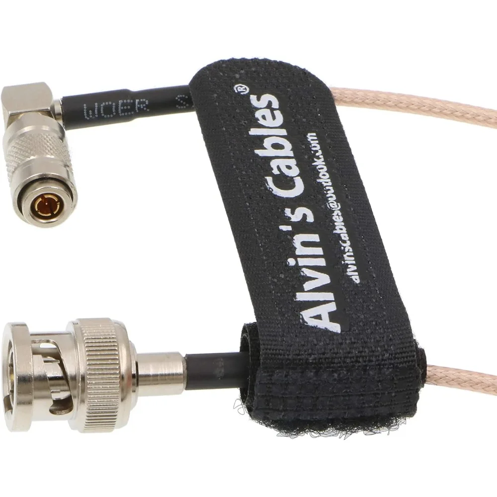 Alvin's Cables DIN 1.0/2.3 Mini BNC Right Angle to BNC Male 75ohm RG179 HD SDI Cable for Blackmagic 1M