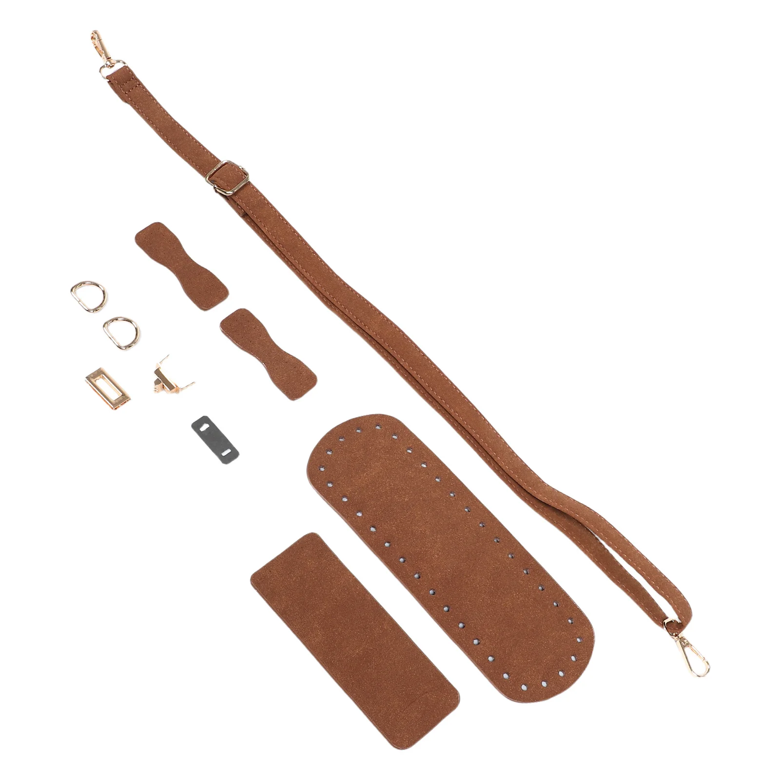 1Set Vintage Style PU DIY Bag Craft Kit Purse Handles Shoulder Straps Adjustable Crossbody Handbag Making Kit