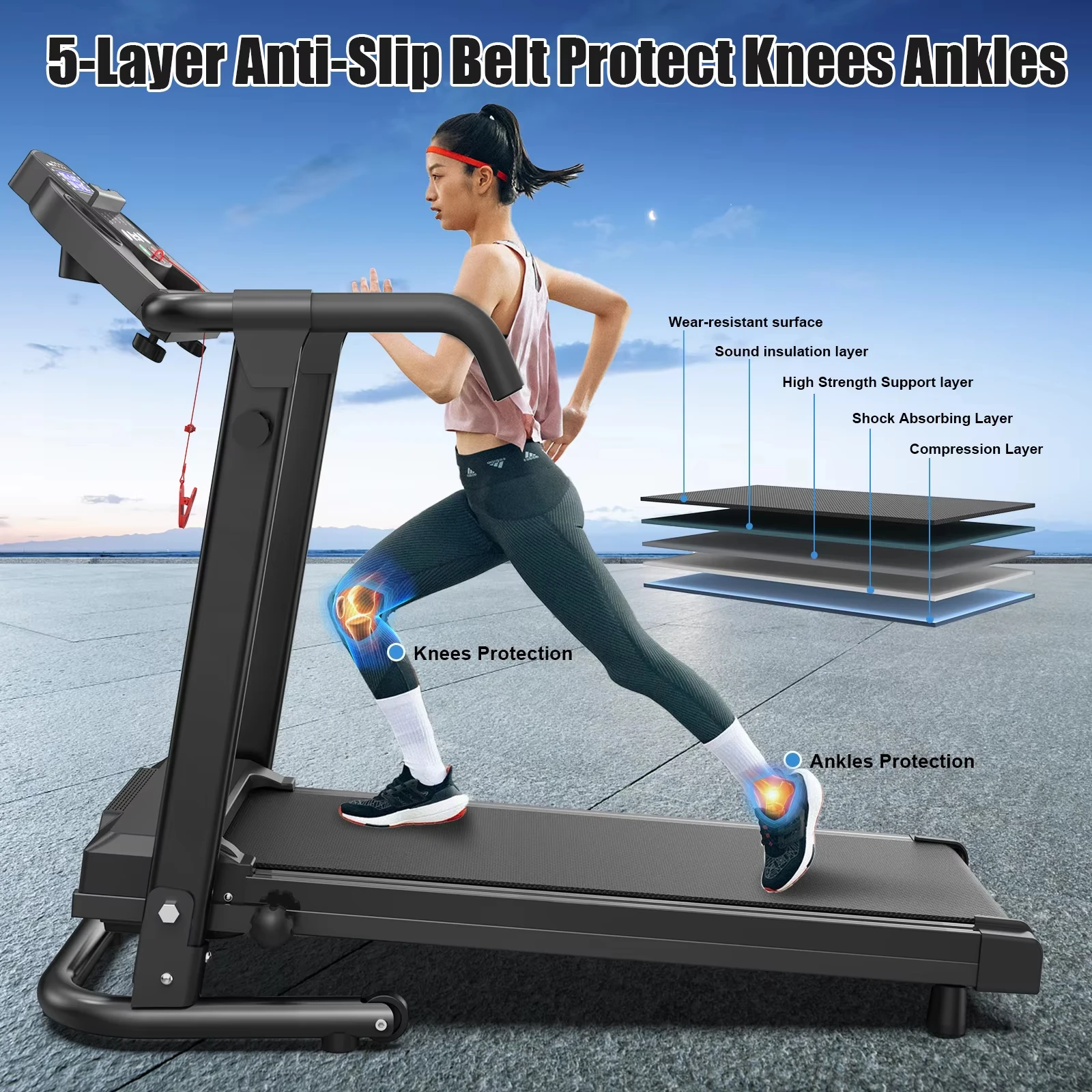 

Best Treadmill Heavy-duty Powerful Popular 3-in-1 Walking Running Jogging Electric Treadmill Home LCD