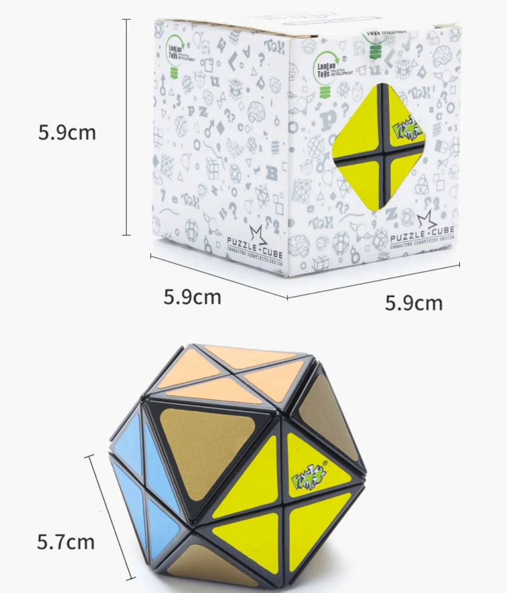 لانلان-المكعب السحري الاحترافي ، ألعاب ألغاز سرعة المروحية ، 12 محور ، دوديكاهيدرون ، زاوية مقطوعة