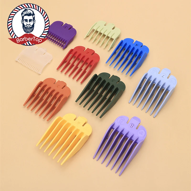 Universal cabelo colorido Clippers Guia Combs, Cabelo Clipper Limit Comb, Clipe de substituição, corte de cabelo, Barbershop Ferramenta, 10pcs