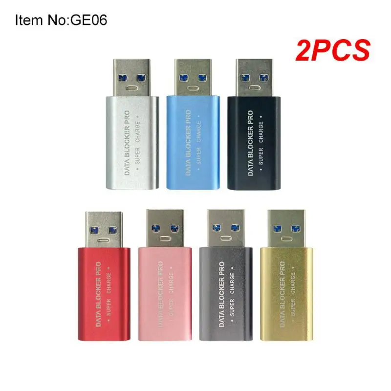 2PCS Usb Data Blocker Silver Plug And Play Support Fast Charge Good Heat Dissipation Broad Compatibility Audio Receiver