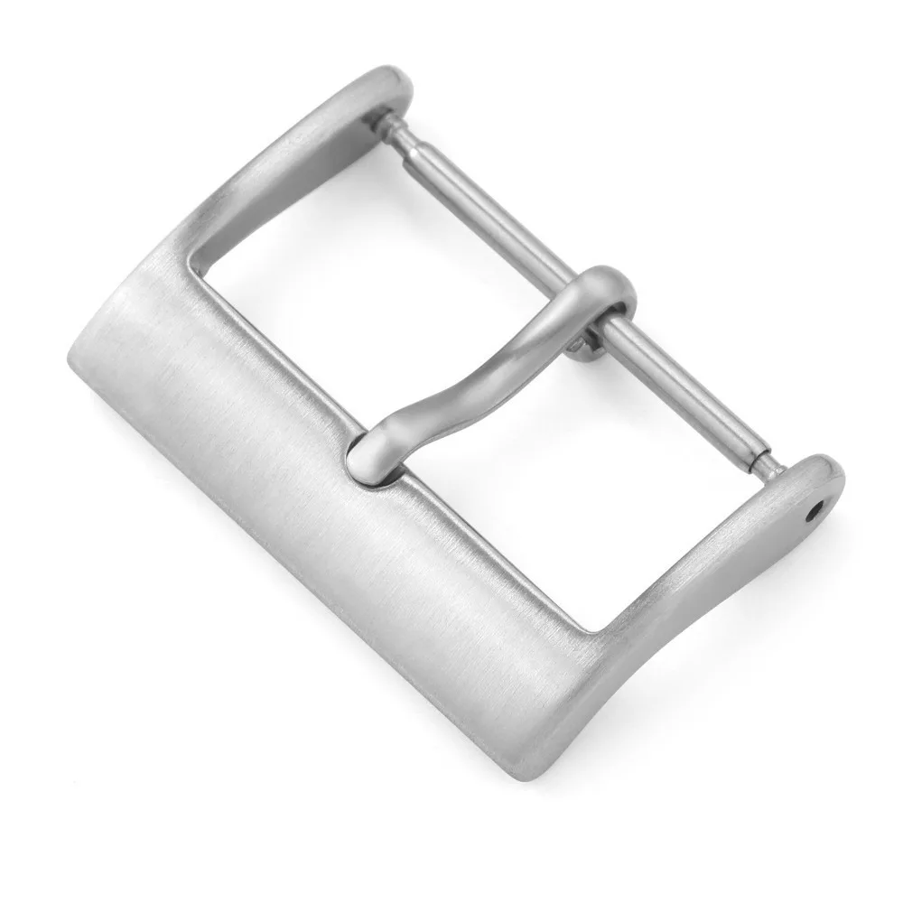 Solid Square Design Watch Band Buckle Silver Black Gold Matte Polished Finish Stainless Steel Buckle Pin Clasp Type 18/20mm