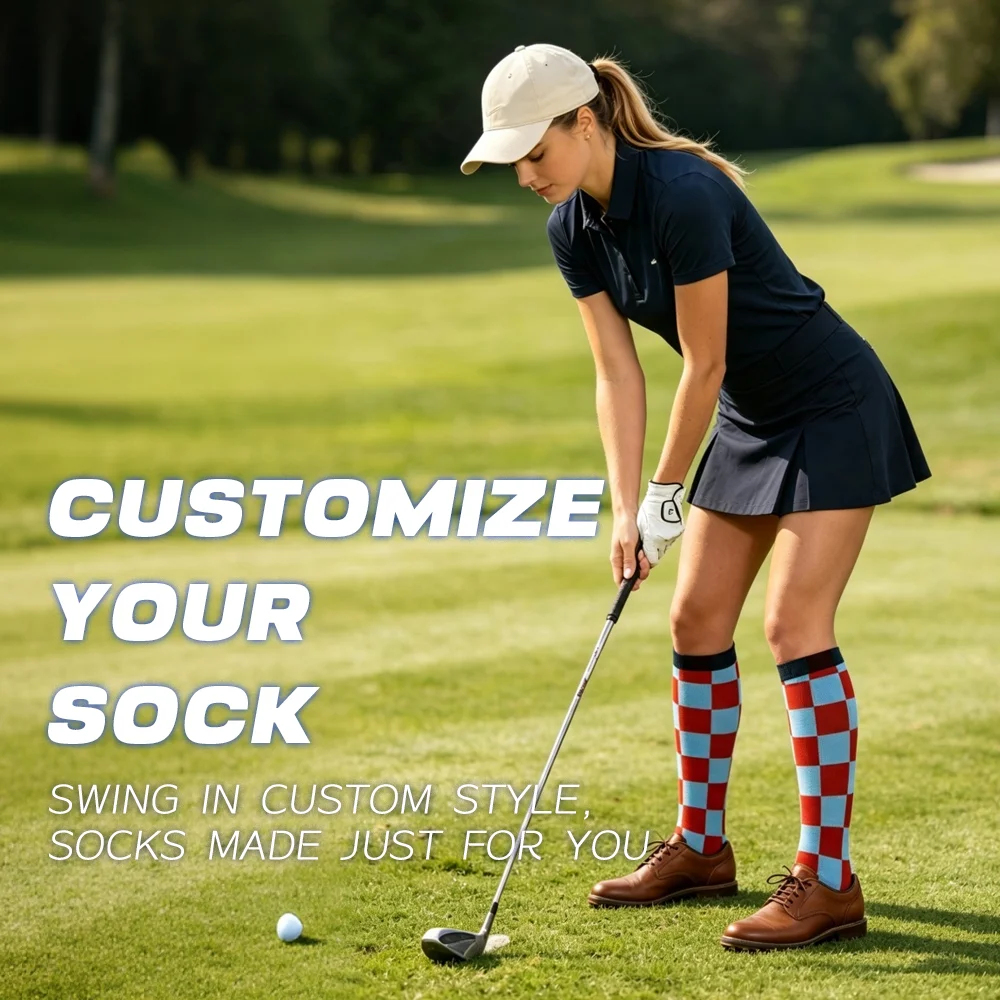 Knee High Sock Women - Calcetines Altos Personalizados con Bloques de