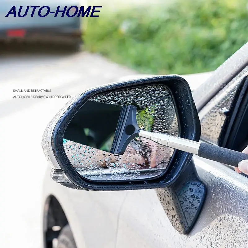 

Car Rearview Mirror Wiper Telescopic Auto Mirror Squeegee Cleaner 98cm Long Handle Car Cleaning Tool Mirror Glass Mist Cleaner