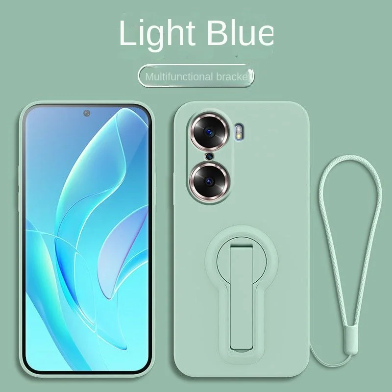 t Liquid silicone protective All inclusive mobile phone case is suitable for Huawei Honor60 60pro anti fall belt bracket