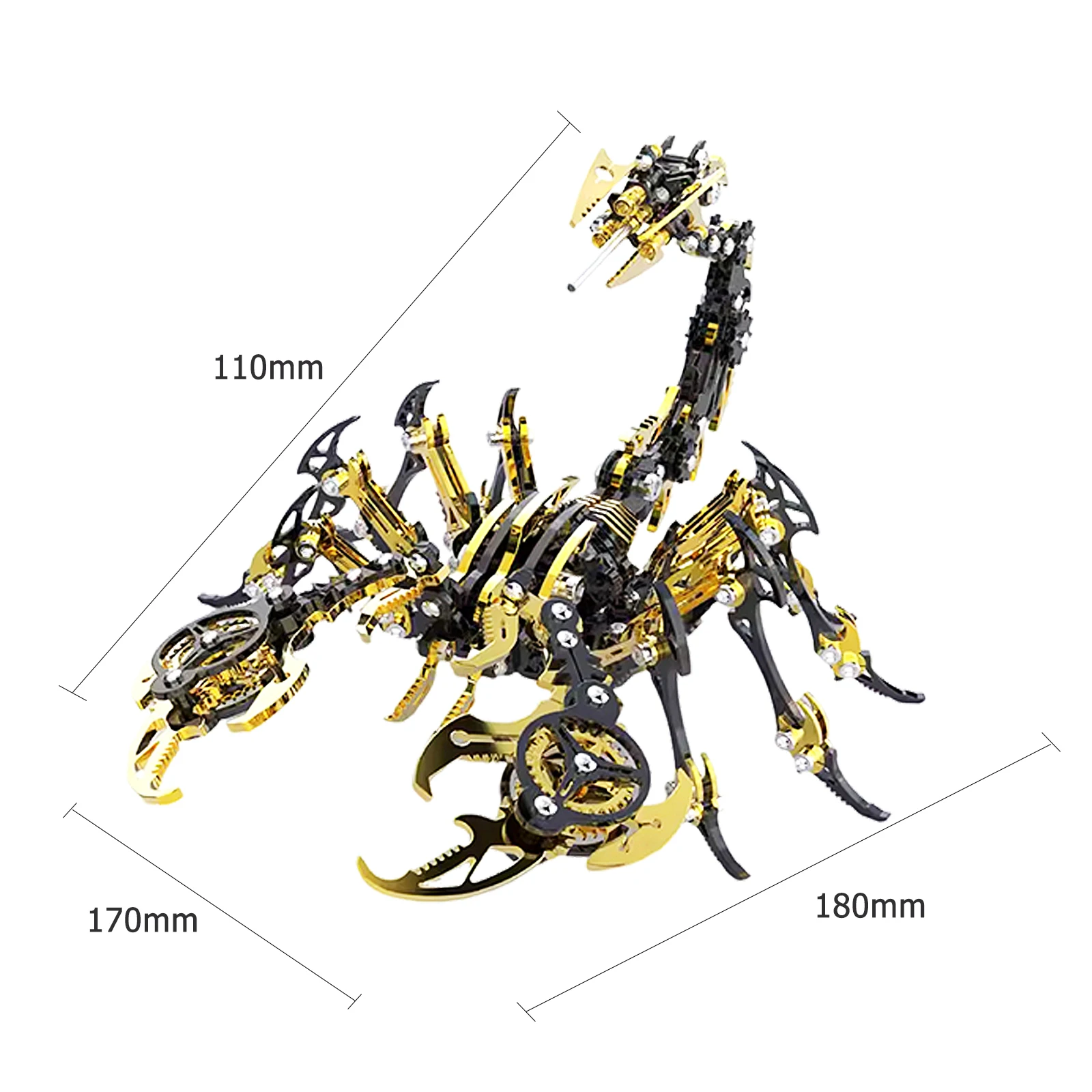 Puzzle en métal Scorpions 3D pour adultes, kit de modèle d'insecte mécanique Steampunk, ville flottante, artisanat de guerre en acier, jouet à assembler fait à la main