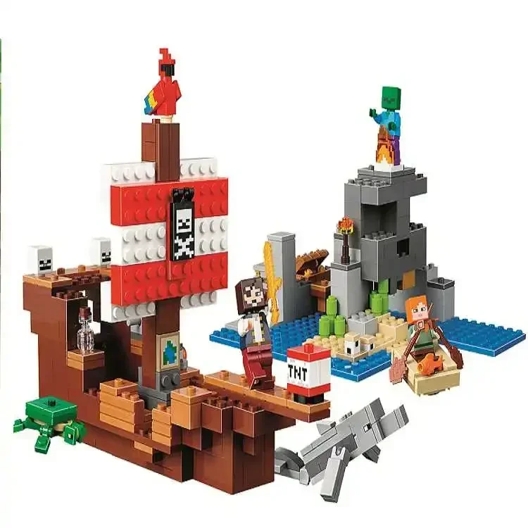 404pcs Compatible 21152 myworld pirate ship big adventure building blocks  Toy