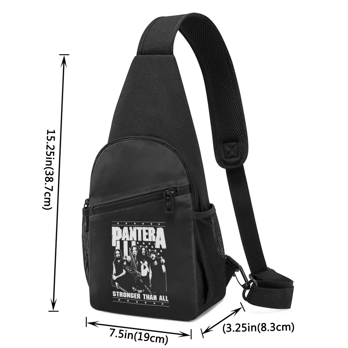 Pantera Heavy Metal Band Chest Bag Men Sling Crossbody Backpack Chest Bag Travel Hiking Daypack Shoulder Bag