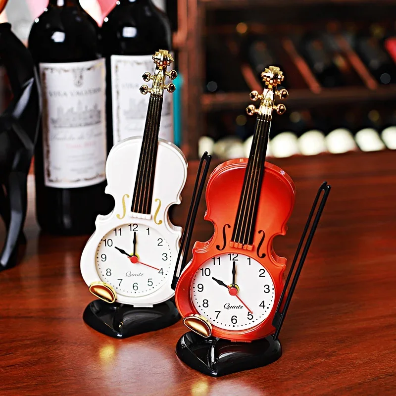 Violin Students Use Alarm Clock Creative Fashion Simple European Style Children's Cute Cartoon Bedside Retro Ornament Decoration