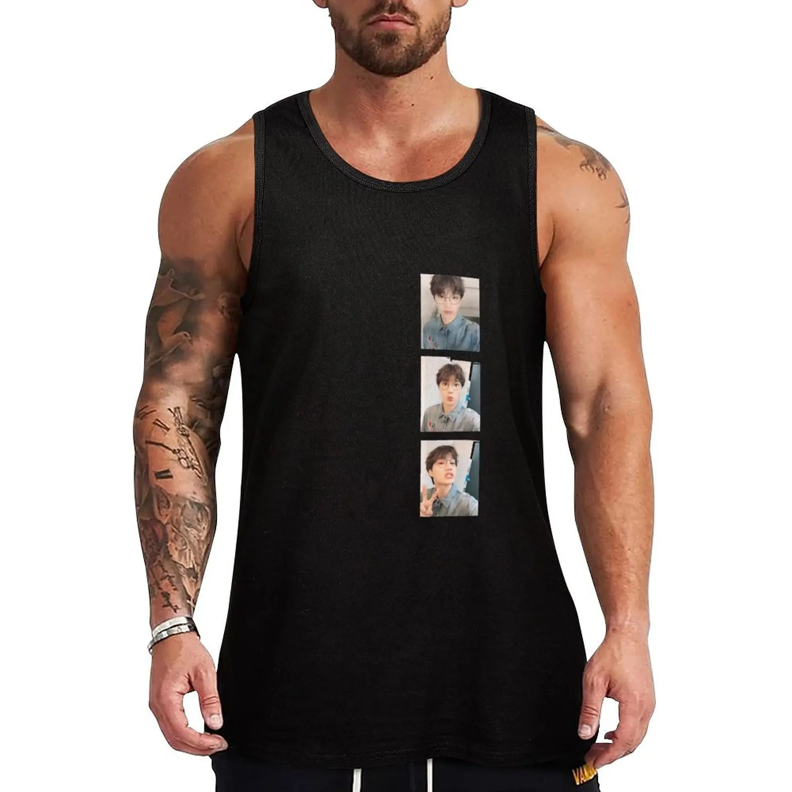 

EAT, SLEEP, LOVE JONGIN Tank Top Men's fitness t-shirt Men's summer vest gym for men
