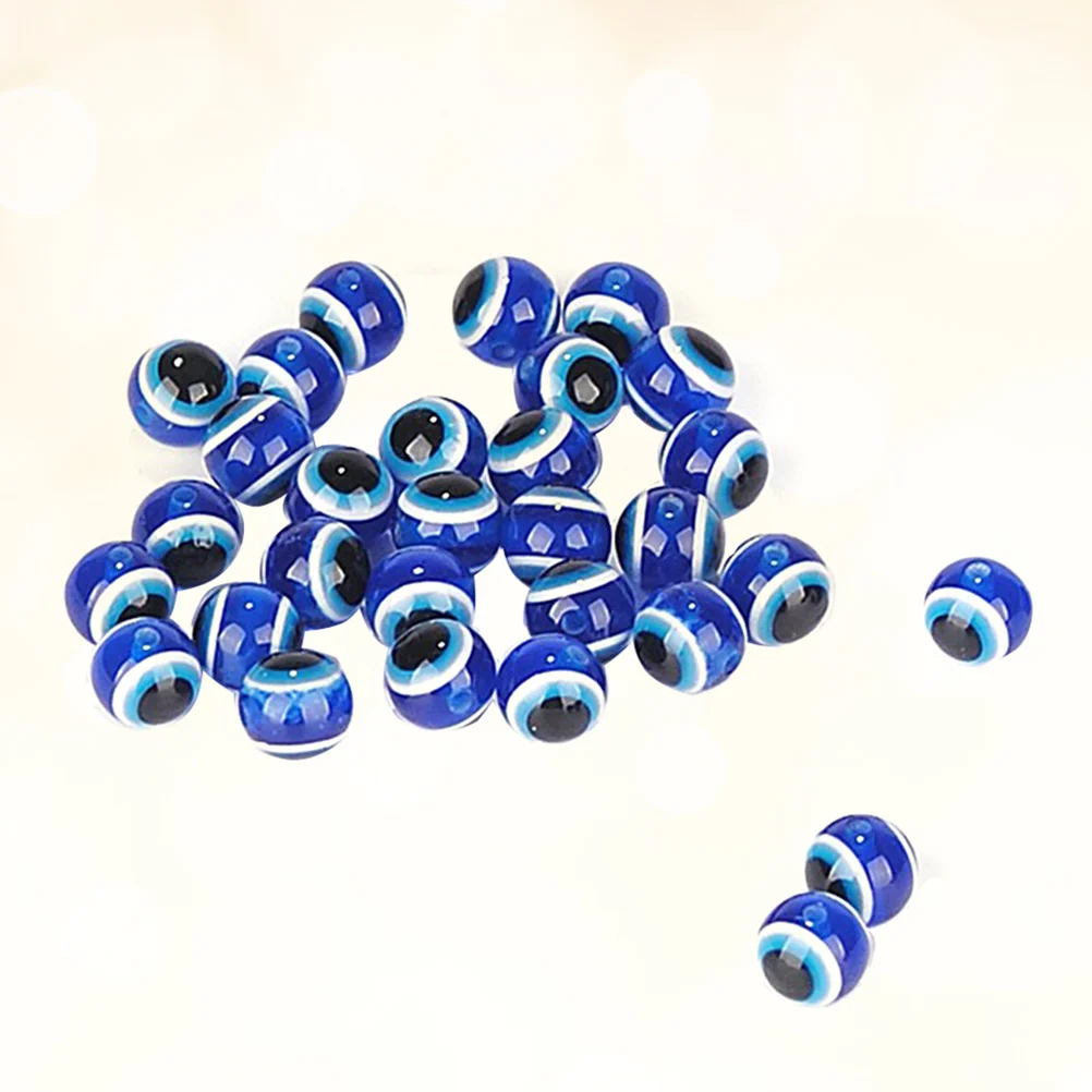 

200 Pcs Color Blue Bracelet DIY Necklace Jewelry Spacer Beads for Bracelets Round Resin