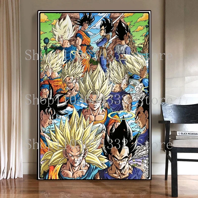 

Japanese Anime Dragon Ball Goku Vegeta Poster HD Canvas Mural High Quality Home Entrance Wall Art Decoration Painting Gift