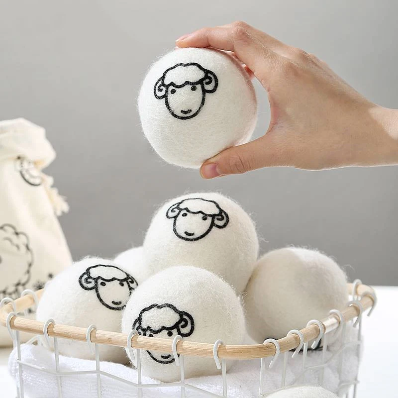 3/5/7CM Wool Dryer Balls Reusable Laundry Balls Fleece Dryer Ball Natural Fabric Softener Home Washing Ball Machine Accessories