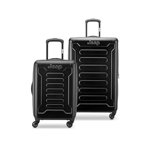 

Чемоданы Jeep JH004C Hardside Expandable с колесами-спиннерами, черные, комплект из 2 предметов, 20/28 дюймов