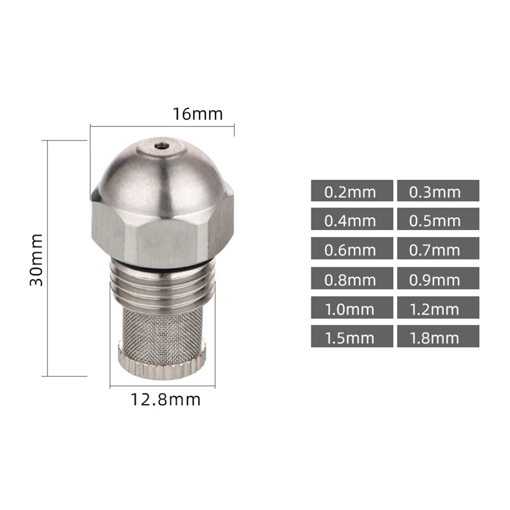 1/4BSPT Mist Nozzle 0.3-1.5mm Orifice Diameter For Humidification Cooling Fog Test Stainless Steel Fine Atomizing Spray