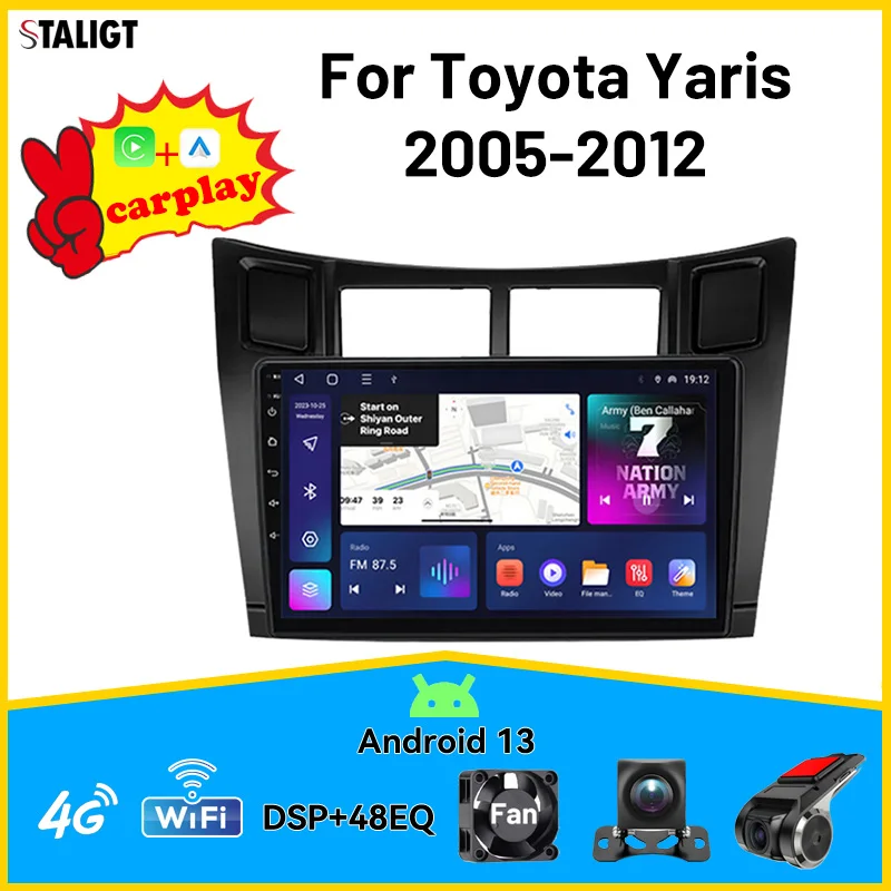 

Android Auto Radio Multimedia 8core Carplay Android Auto Audio Car Play For Toyota Yaris 2005 2006 2007 2008 2009 2010 2011 2012