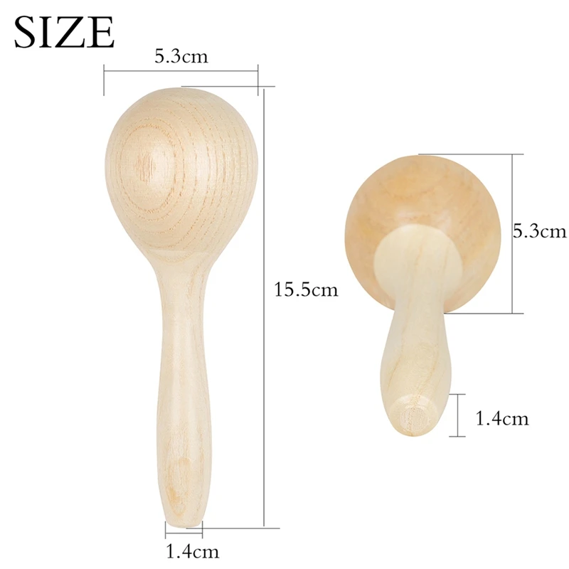 Orff Early Education Musical Instrument Log Sand Ball Toon Wood Sand Ball Sand Hammer Log Color Sand Ball Toy