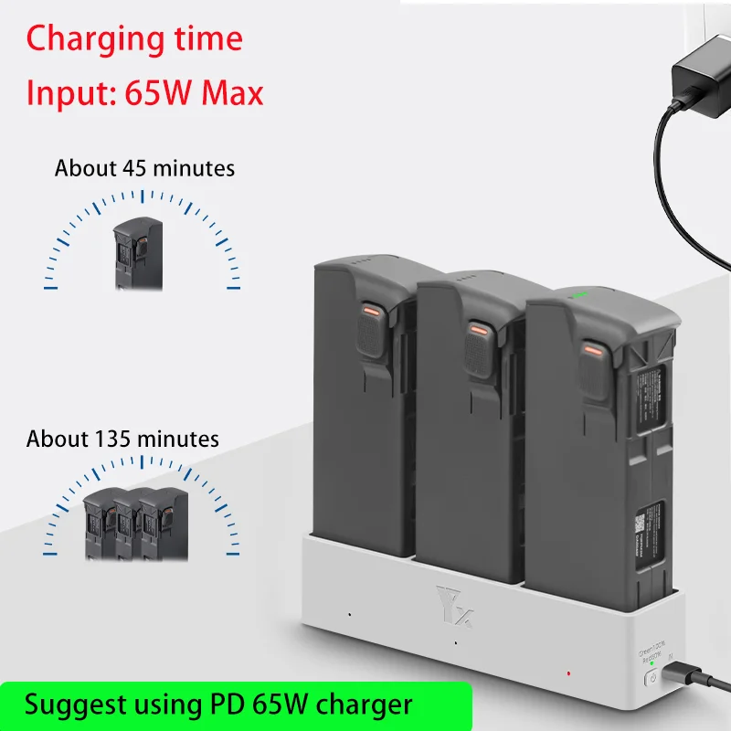 For DJI AVATA 2 Charging Hub 3-ways Battery Faster Charger Manager Intelligent Flight Power Bank Safe  Avata2 Drone Accessories