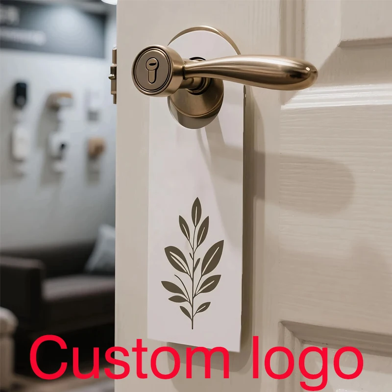 

9x21cm Custom Door Hanger 20 Pcs Hook&Round Hole Style Printable Door Handle Pendant for Home Decoration Business Promotion