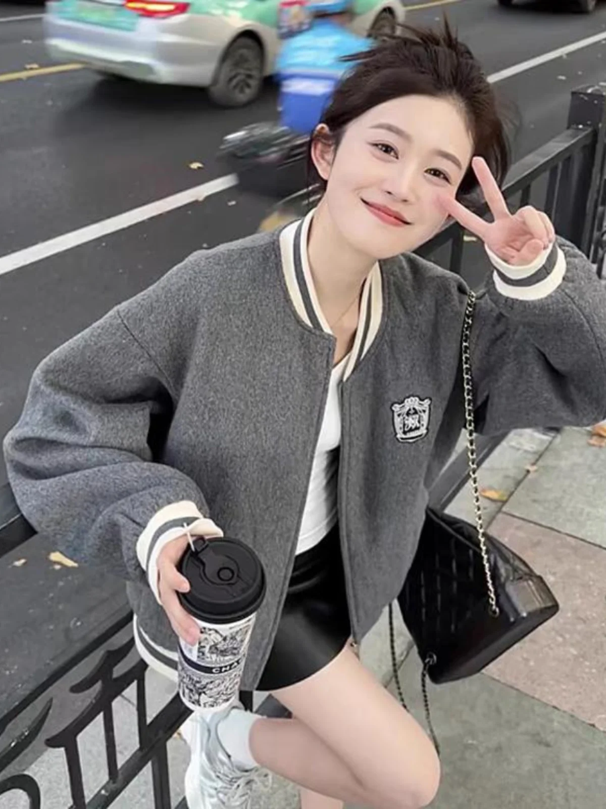 

Ретро американский бейсбольный джат на подкладке, женский свободный открытый кардиган, верхняя одежда, модная весенне-осенняя новинка, новинка Sle ey, сращивание