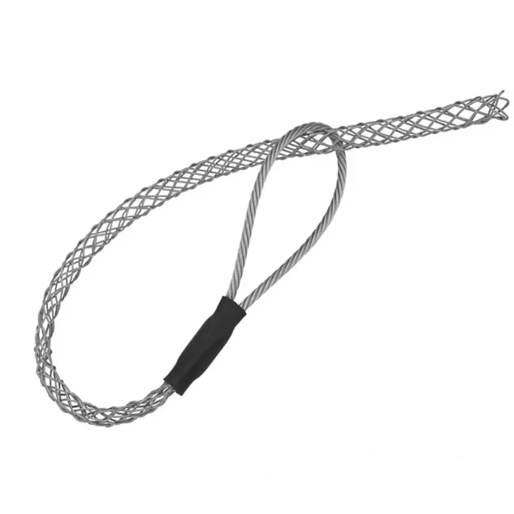 Galvanized Metal Cable Pulling Socks Anti-Slip Design Flexible Eye Mesh Puller Steel Mesh Multi-size Wire Grips Cable Pulling