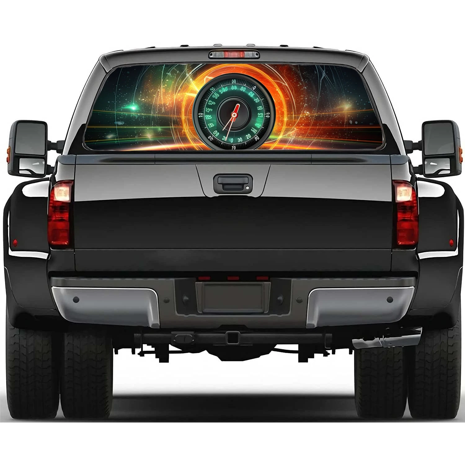 Speedometer Art Car Rear Window Decal Fit Pickup,Truck,Car Universal See Through Perforated Back Windows Vinyl Sticker