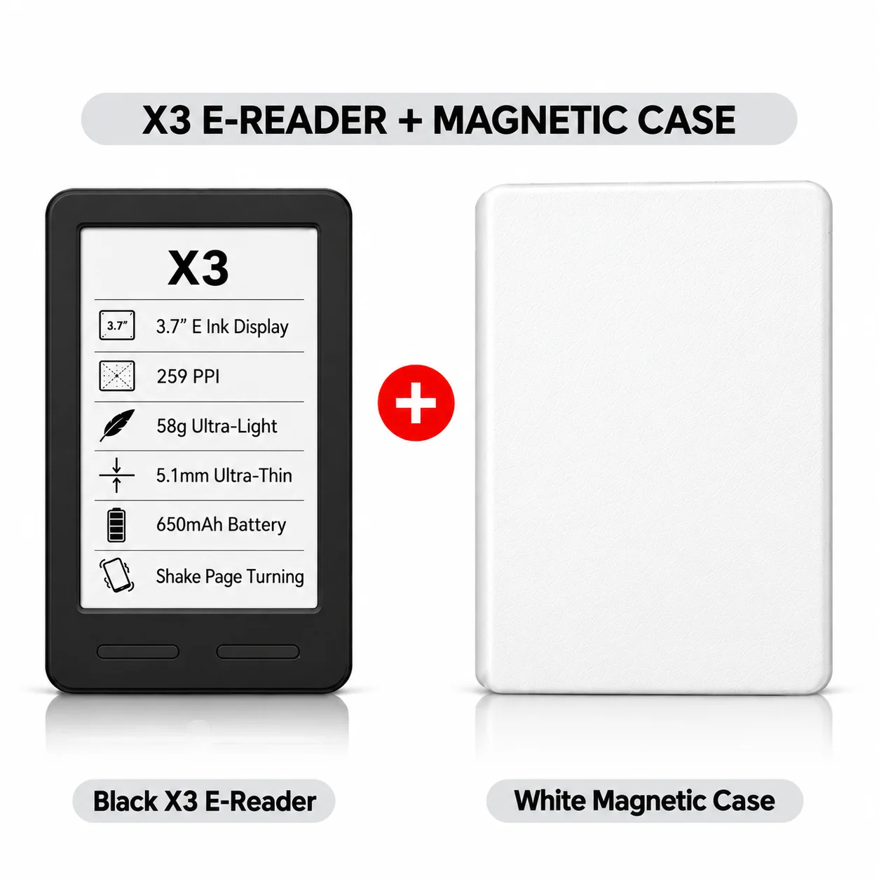 XTEINK X3 X4 X4 Pro: draagbare e-reader met e-ink-display, compact formaat, lichtgewicht, ideaal voor onderweg, op het werk en voor dagelijks lezen.