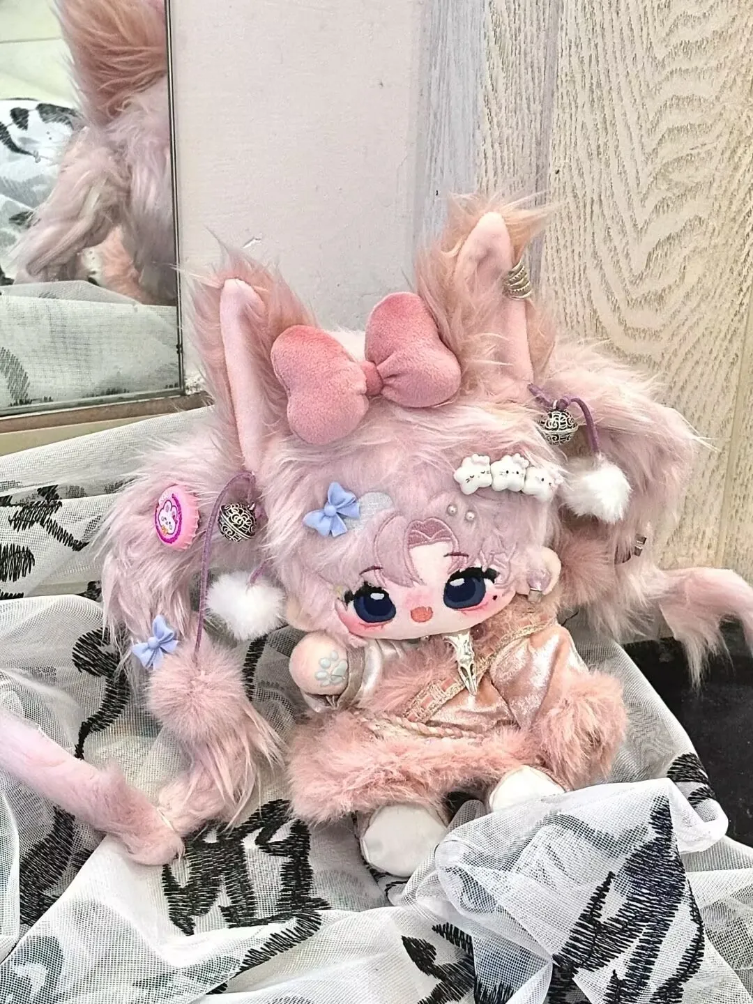 Vêtements de poupée en coton 20CM, vêtements tibétains, mignon, attribut de jeu, poupée masculine et féminine en peluche, style ethnique, ensemble de vêtements de robe tibétaine