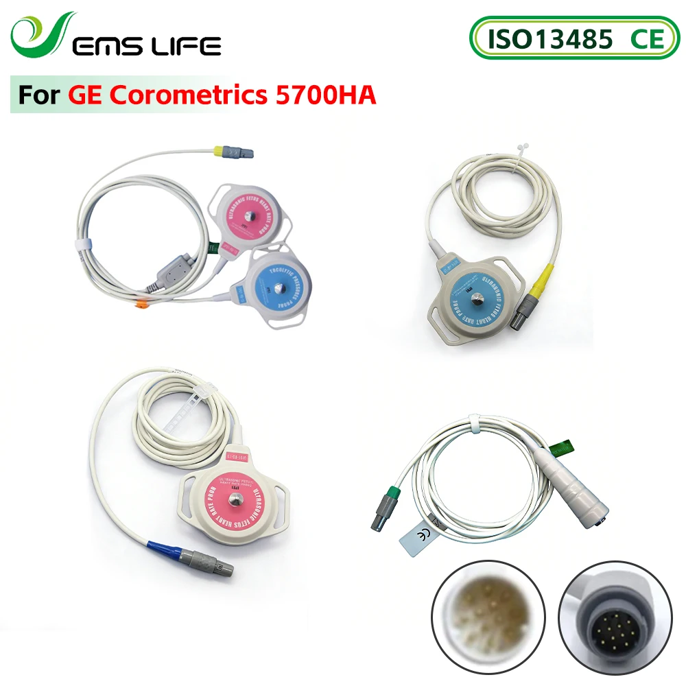 Transductor FHR Compatible con EMSLIFE, Sonda TOCO, Contador de Movimiento Waker, Medidor de Frecuencia Cardíaca Fetal para Monitor Fetal GE Corometrics