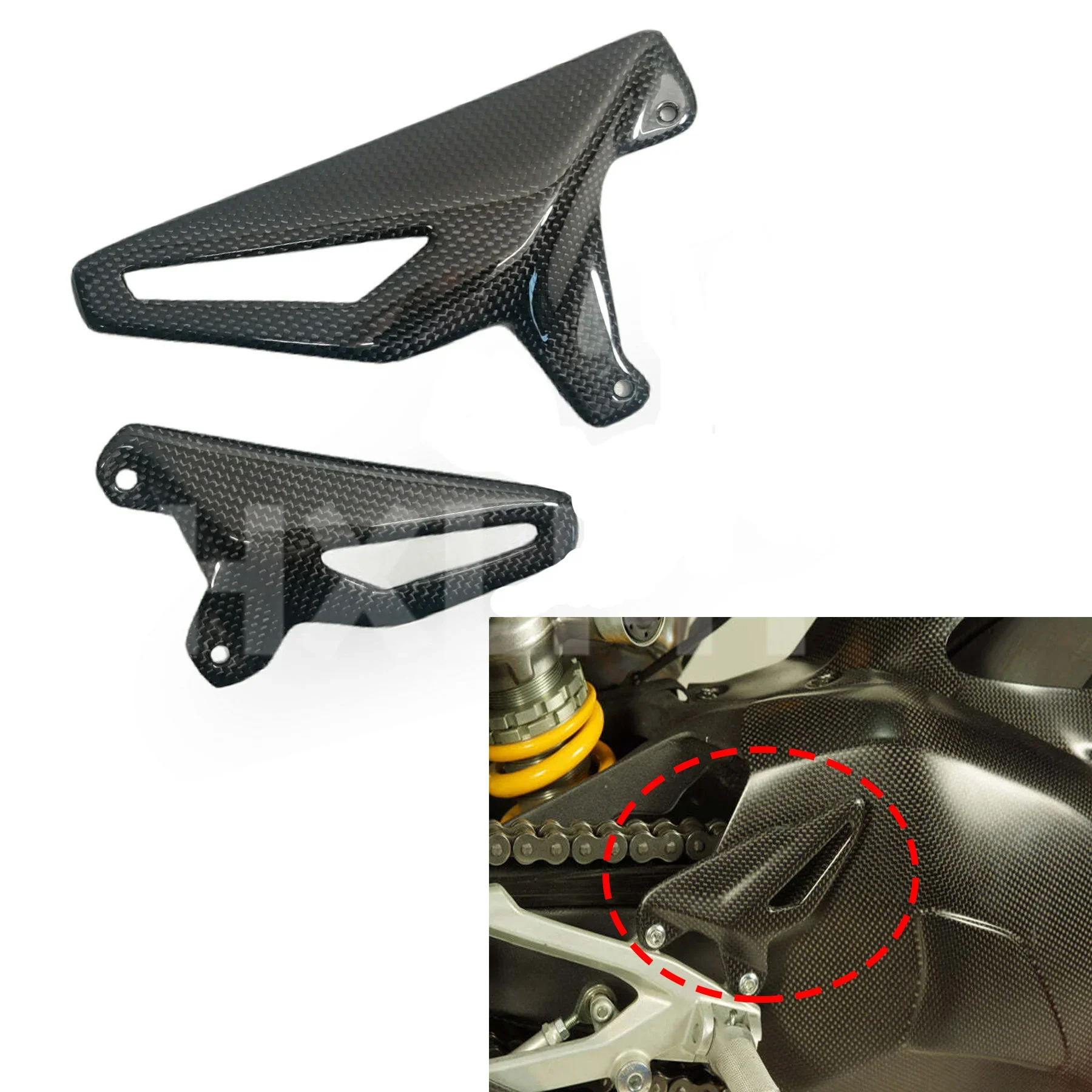 

Carbon Fiber Motorcycle Heel Guard Rearset Plate Foot Peg Protector For Ducati Panigale V4S V4 2018 2019