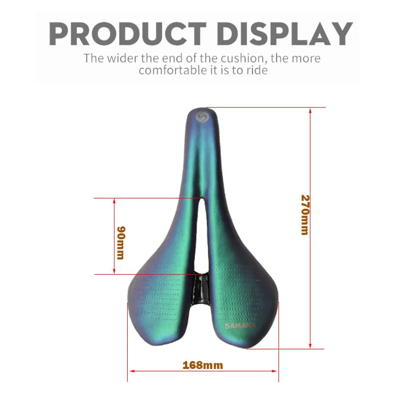 SAMANA  Carbon Saddle MTB/Road 270*168MM Bike Saddle Super Light Leather Carbon Cushions Carbon Rails Bicycle Seat bike seat