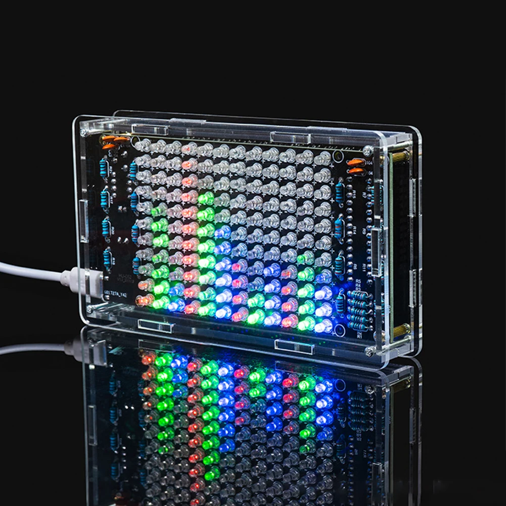 HU-052 USB 미니 전자 디스플레이, DIY 스피커, LED 음악 스펙트럼 디스플레이 조명, DIY 부품 전자 학습 키트