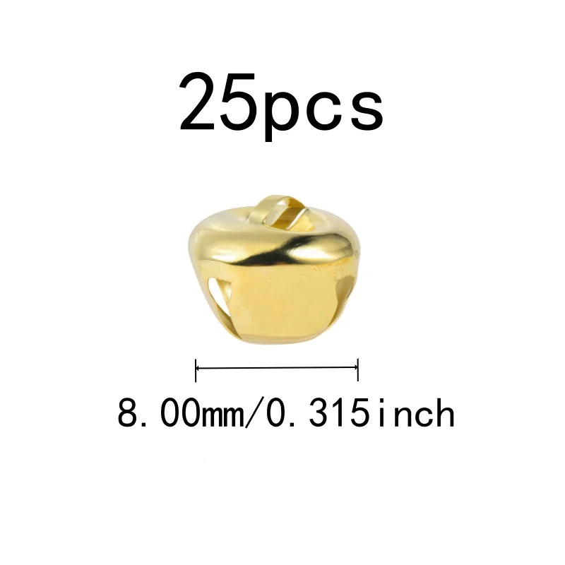 25 pcs 8mm Cross Bells, Clear Crisp Sound for Wedding Decoration, Small Delicate Size great for DIY Craft Accessories, Gold