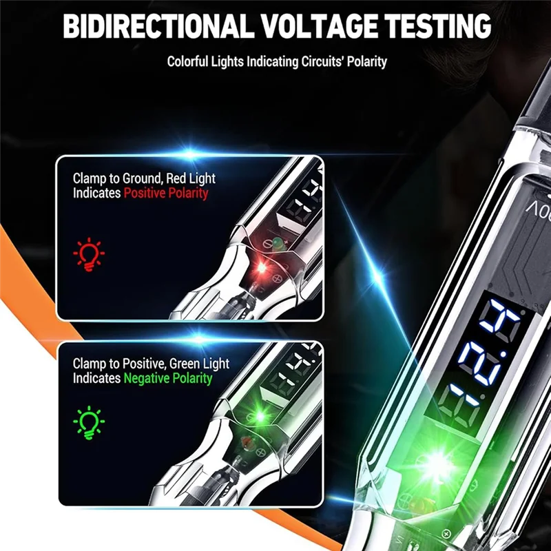 

A26F-Test Light Digital LED Electrical Tester Circuit Tester With140 Inch PU Spring Wire,Forchecking
