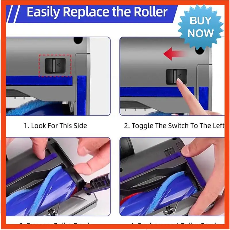 Быстросъемная чистящая головка BISM для пылесосов Dyson V7 V8 V10 V11 V15 со светодиодными фарами для ковров из твердой древесины