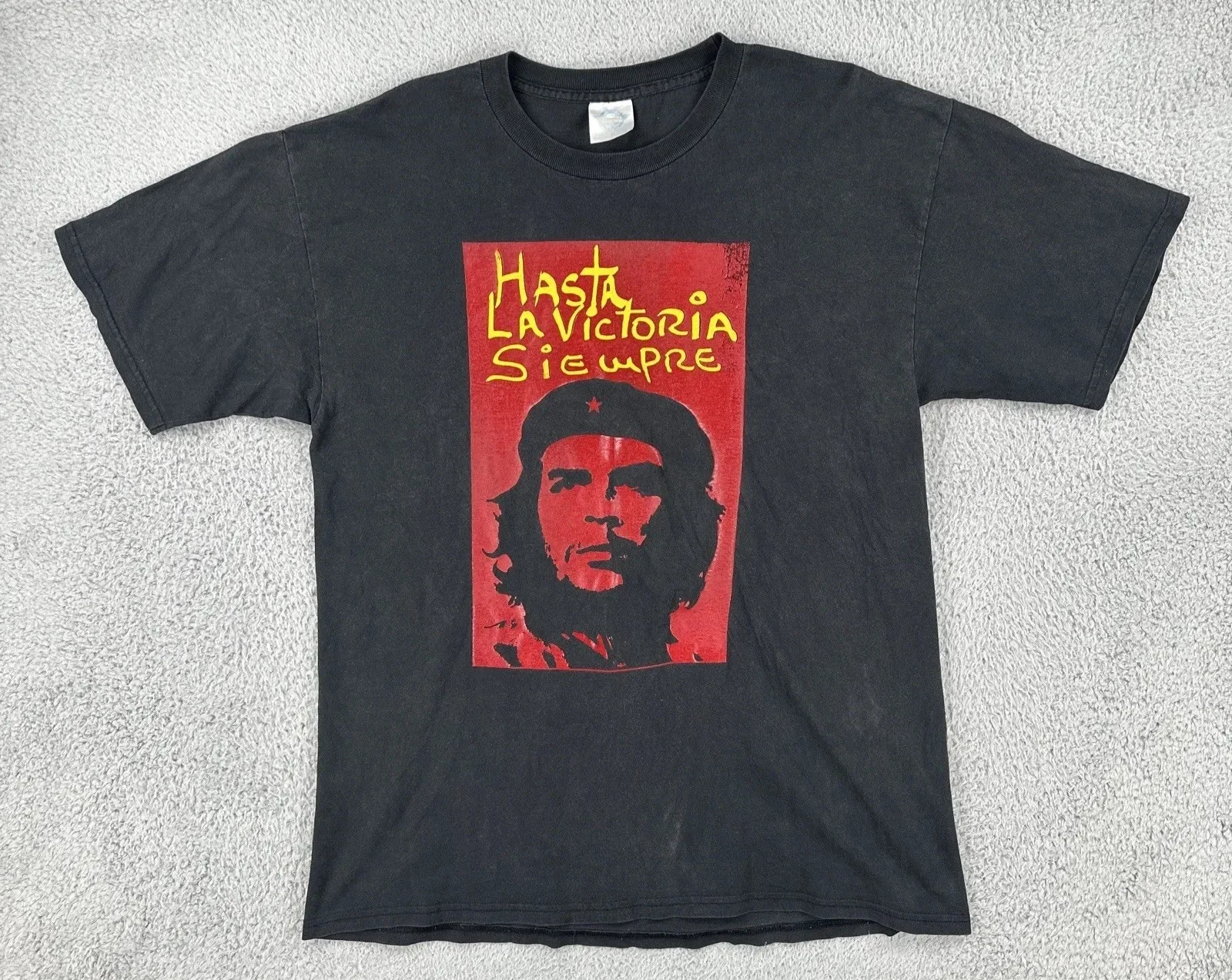 Винтажная футболка Hasta La Victoria Siempre Эрнесто Че Гевара Аргентина, большая, черная.