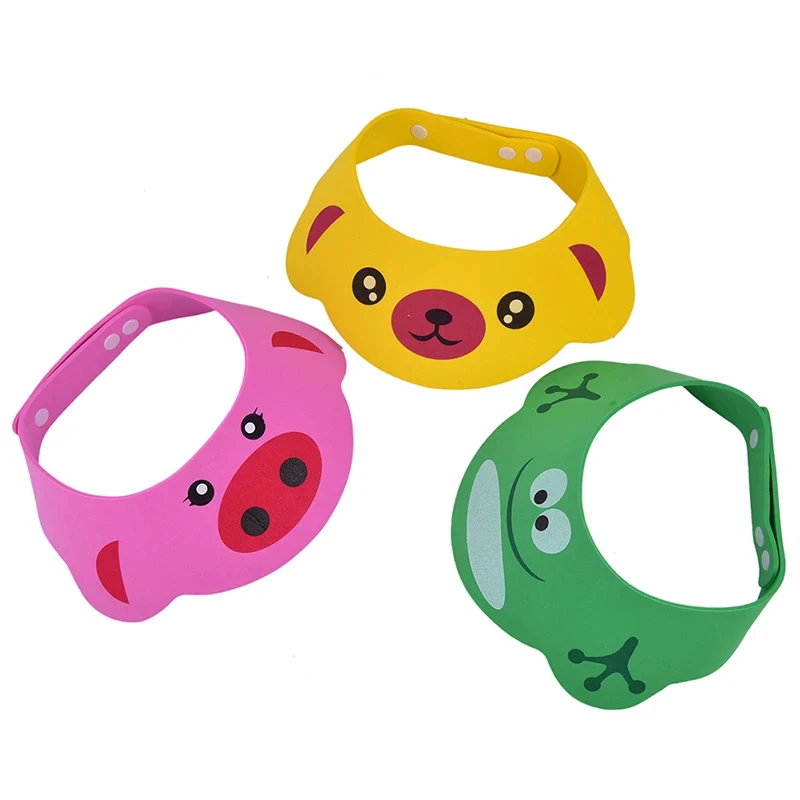 Kids Waterproof Shower Cap Baby Shampoo Eye Protection Hat Adjustable Bath Hood Safe Bathroom Hair Washing Accessory